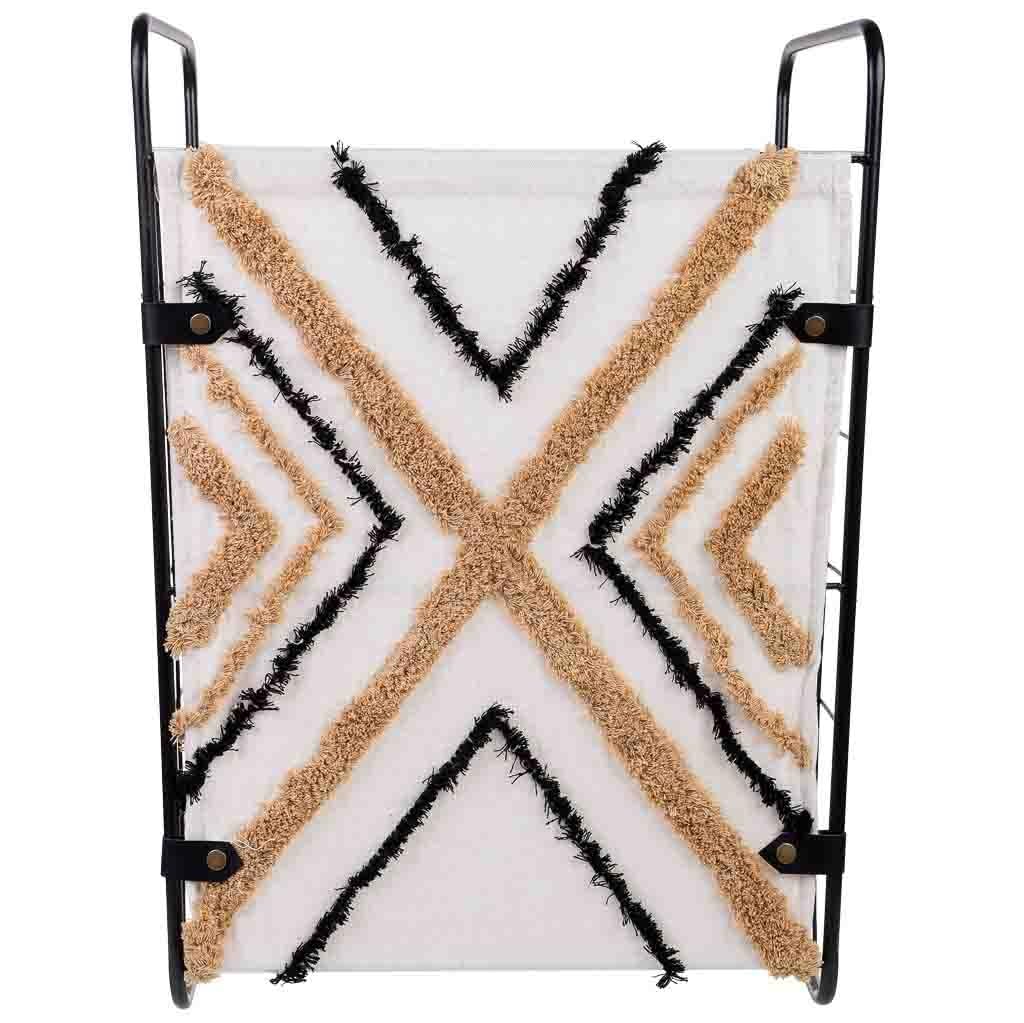 WANDERLUST DECO Cesto de la Ropa de Metal y Tela 46x35x55/63