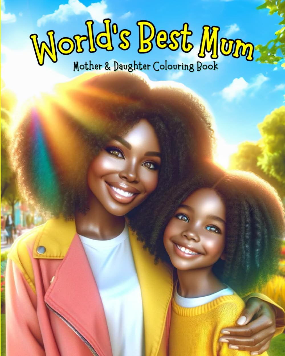 World’s Best Mum: Mother & Daughter Colouring Book For Beautiful Black Mums. Perfect Gift Idea For Birthday, Mothers Day etc.. Greyscale Style (UK)