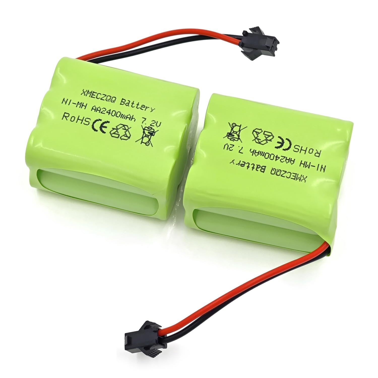Batería NiMH de 7,2 V 2400 mAh, 2 baterías de repuesto con conector SM, adecuado para juguetes de control remoto y otros dispositivos de radio.