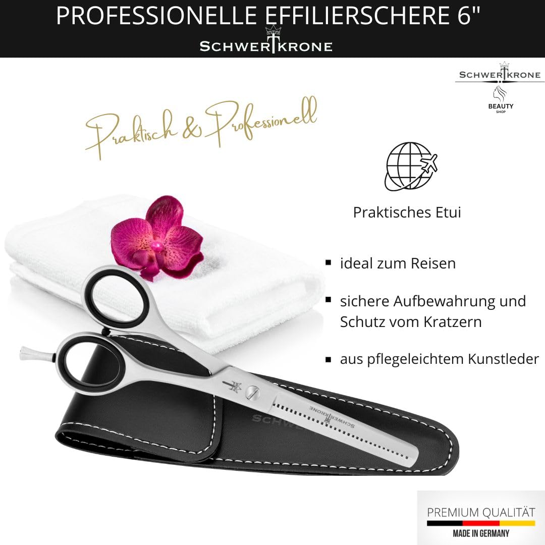 SCHWERTKRONE® Forbici da Modellazione in Acciaio Inox [Made in Germany] - Forbici Professionali per Parrucchiere e Taglio Capelli
