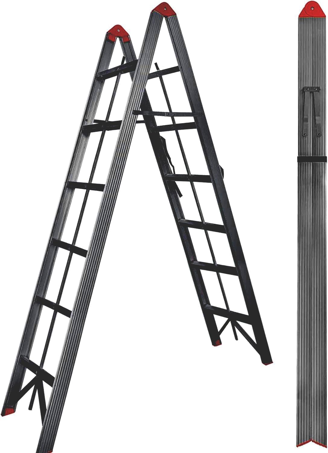 Jawsons Folding Step Ladder with Wide Anti-Slip Pedal | MS Steel A-Frame Step Stool | 330 lbs Capacity | Lightweight & Compact Ladder for Home, Kitchen, Office, Outdoor, Cleaning & Storage (6 Step)-image-4
