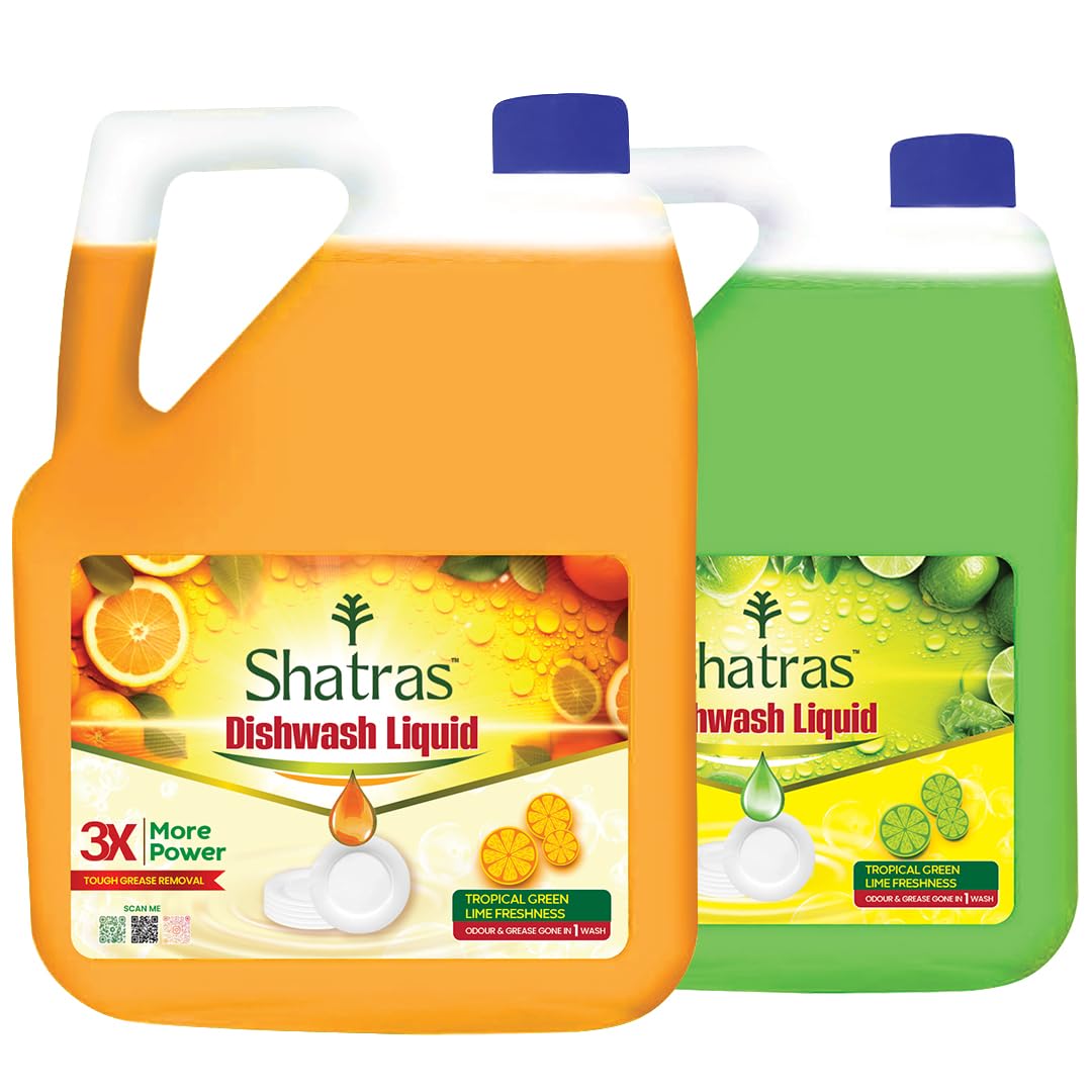 Shatras 5 L Liquid Dish Wash Gel With Active Green Lime, Mild Fragrance Removes Odour, Easy Lather & Easy Rinse Off Formulation, Leaves No White Residue, Safe On Hands (Pack Of 2) (B0D823NGDP) Amazon Price History, Amazon Price Tracker