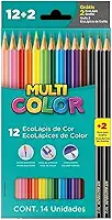 Ecolapis cor, Faber-Castell, multicolor super, 11.1200N+2G, 12 cores + 2 lapis, 14 unidades, Multicor