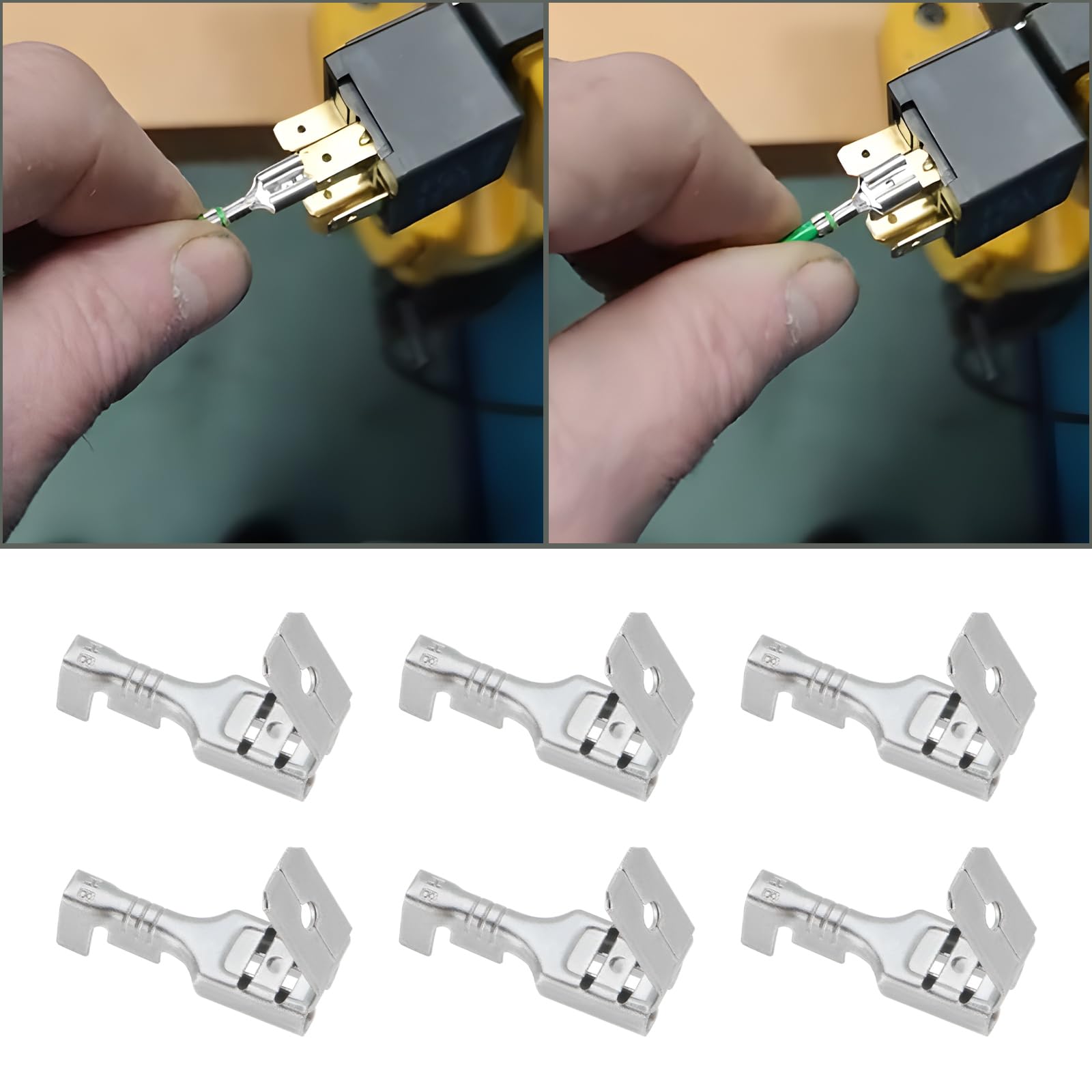 VGOL 50pcs 6.35mm Wire Connectors Brass Flat Plugs Wire Crimping Terminals Cross Sectional Area 1.0-2.5mm ² for Automotive Parts Home Appliances - Image 3
