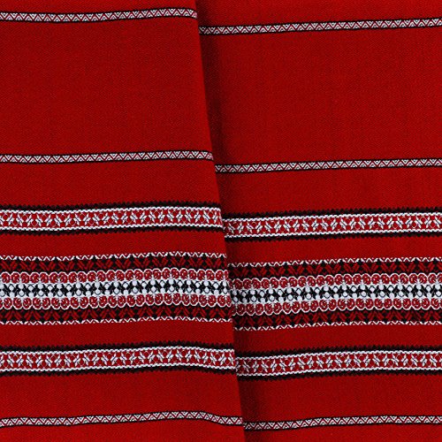 Rushnichok Decorative Fabric with Ukrainian Ornament Easter Tablecloth plahta Ethnic PLAKHTA red Black White 250x150 cm / 59