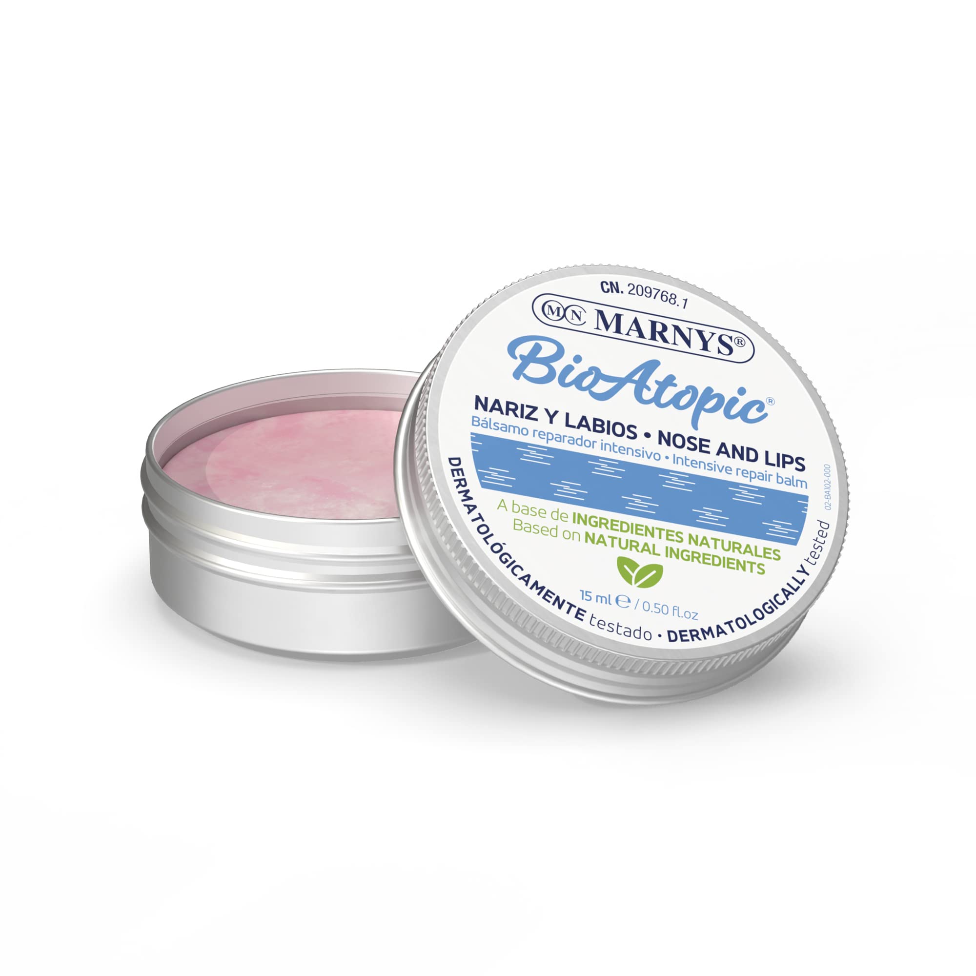 Lip Balm - BioAtopic Nose and Lips - Regenerates, Protects and Soothes Dry Nose and Lips, Vegan, Pleasant Strawberry Smell - 15ml