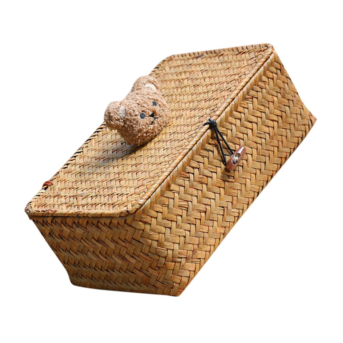 Panier de stockage rectangulaire avec couvercle pour ranger la voiture