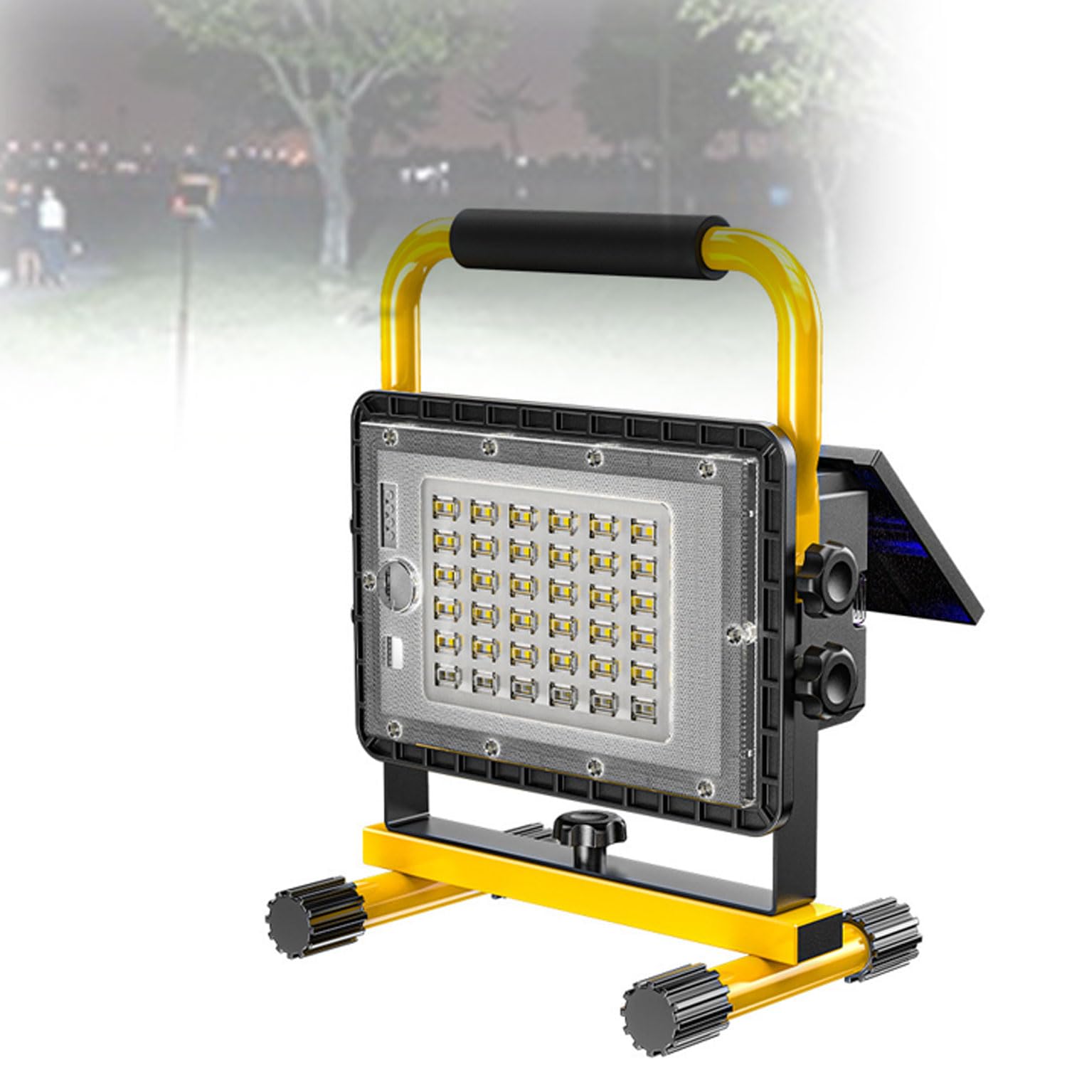 Luces De Trabajo LED De Energía Solar Portátiles, Luces De Inundación Exteriores Impermeables De 10000 Lm Con Batería De 20800 MAh, Puerto De Salida USB Incorporado, 130 LED, Para Garaje, Jardín