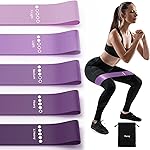 Resistance Bands for Working Out, 5-Pack Elastic Loop Exercise Bands for Strength Training Stretching, Home Gym Equipment for Pilates Yoga Physical Therapy, Leg Glute Arm Workout Kit for Women Men
