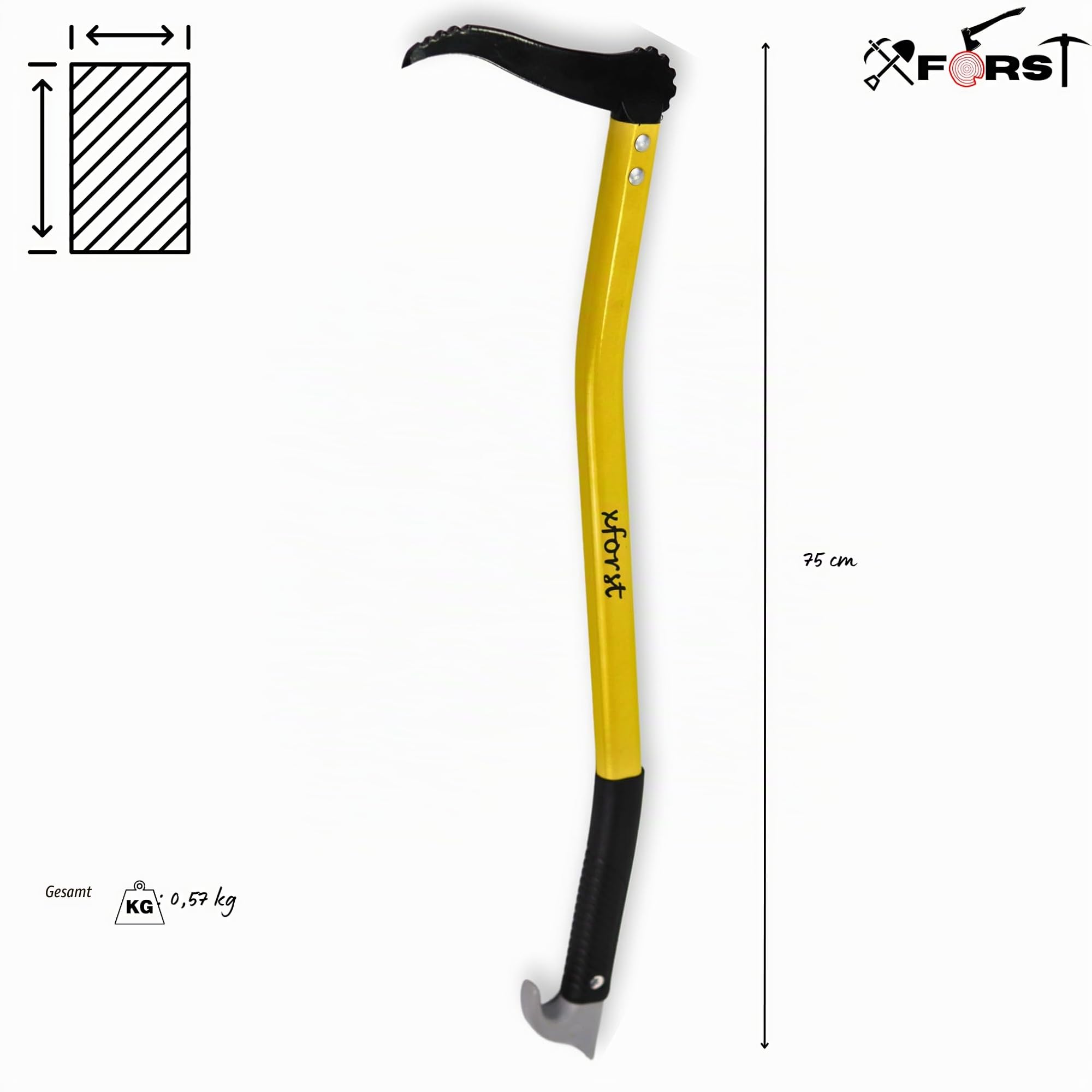 Xforst Sappie Handsapppie mit Alustiel 75 cm– Ideal für die Handhabung von Holz, Holzstämmen und Holzscheiten, Forstwerkzeuge X-PAL75