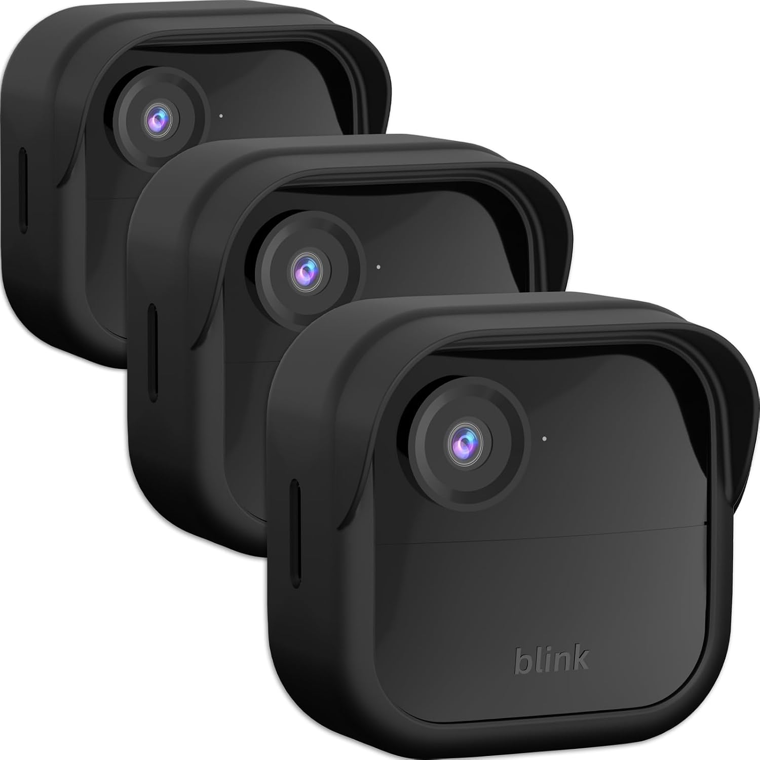 Silicone Skin Case/Cover for Blink Outdoor 4 (4th Gen)/2K+ - Weatherproof Silicone Case with Brim for Full Camera Protection, Blink Outdoor 4/2K Smart Security Camera Accessories (Black, 3 Pack)