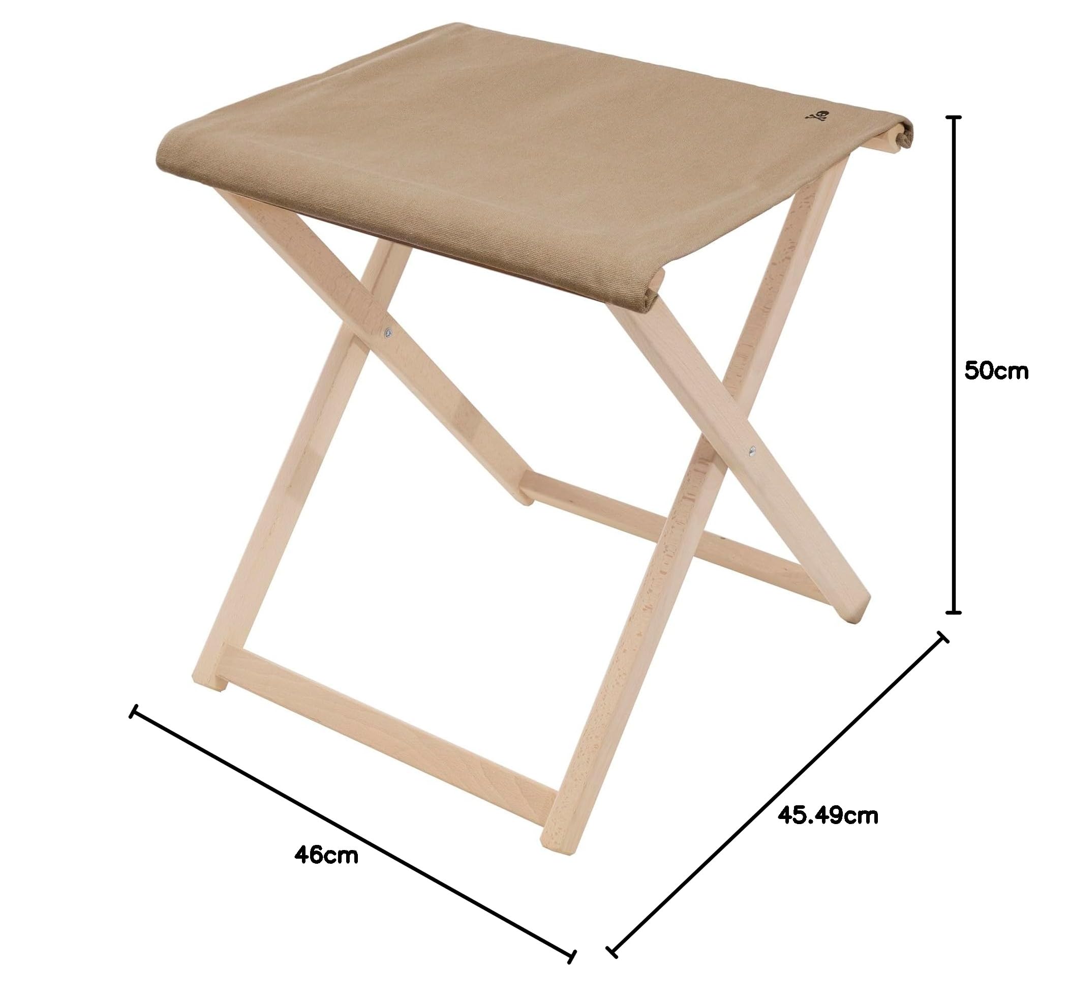 Scalpers - Taburete Director Plegable Fabricada en Madera de Haya Estructura sin Barniz de Primera Calidad, Lona Piedra