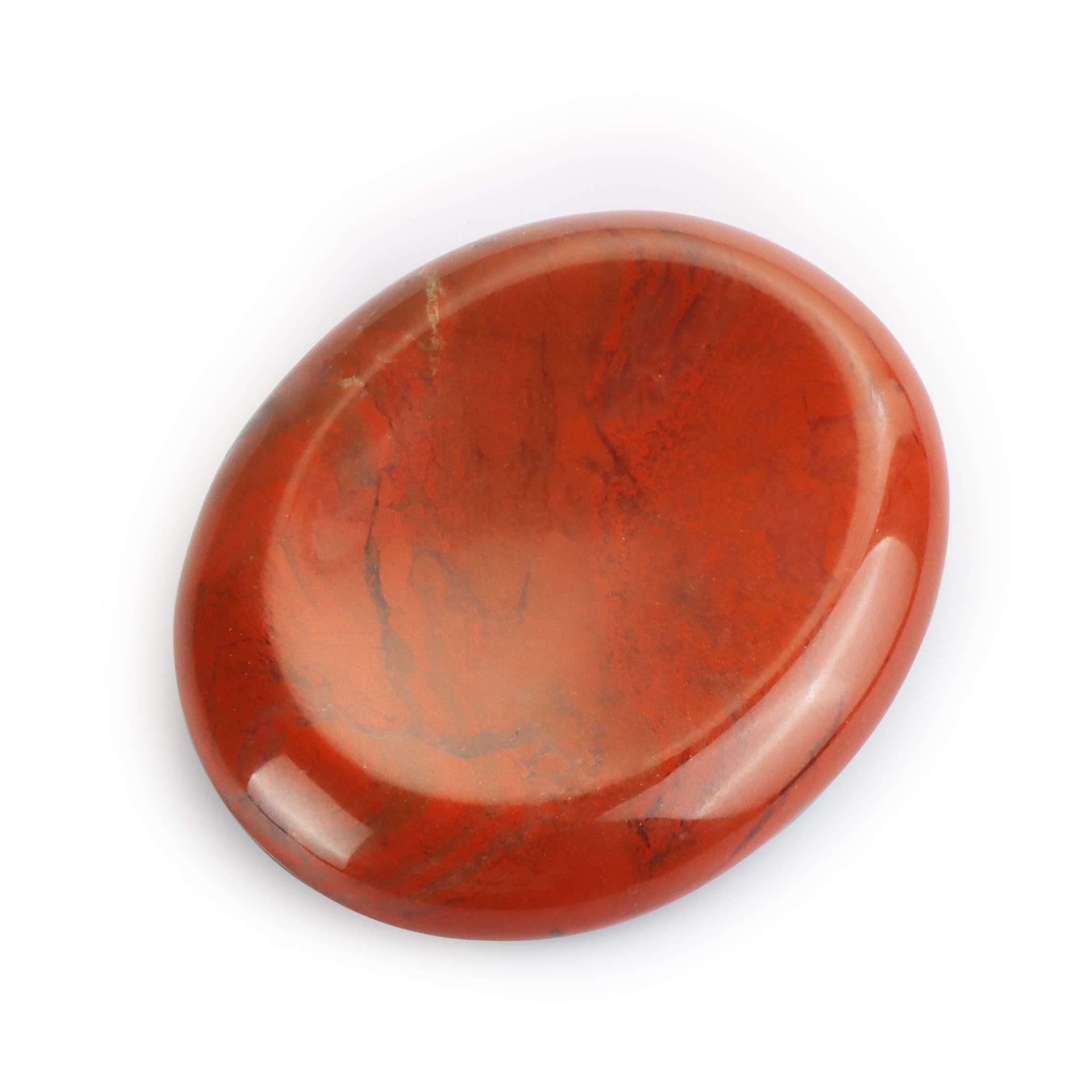 Artistone Red Jasper 2" Thumb Worry Stone Healing Crystal Polished Chakra Pocket Palm Stone For Anxiety Stress Relief Meditation