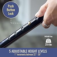 Vista 3 de DMI - Bastón plegable ajustable con mango ergonómico, ligero, resistente y soporta hasta 250 libras, ideal para viajes, bastón para caminar, bronce