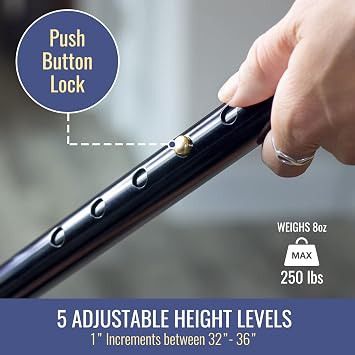 DMI Adjustable Folding Cane with Carrying Case