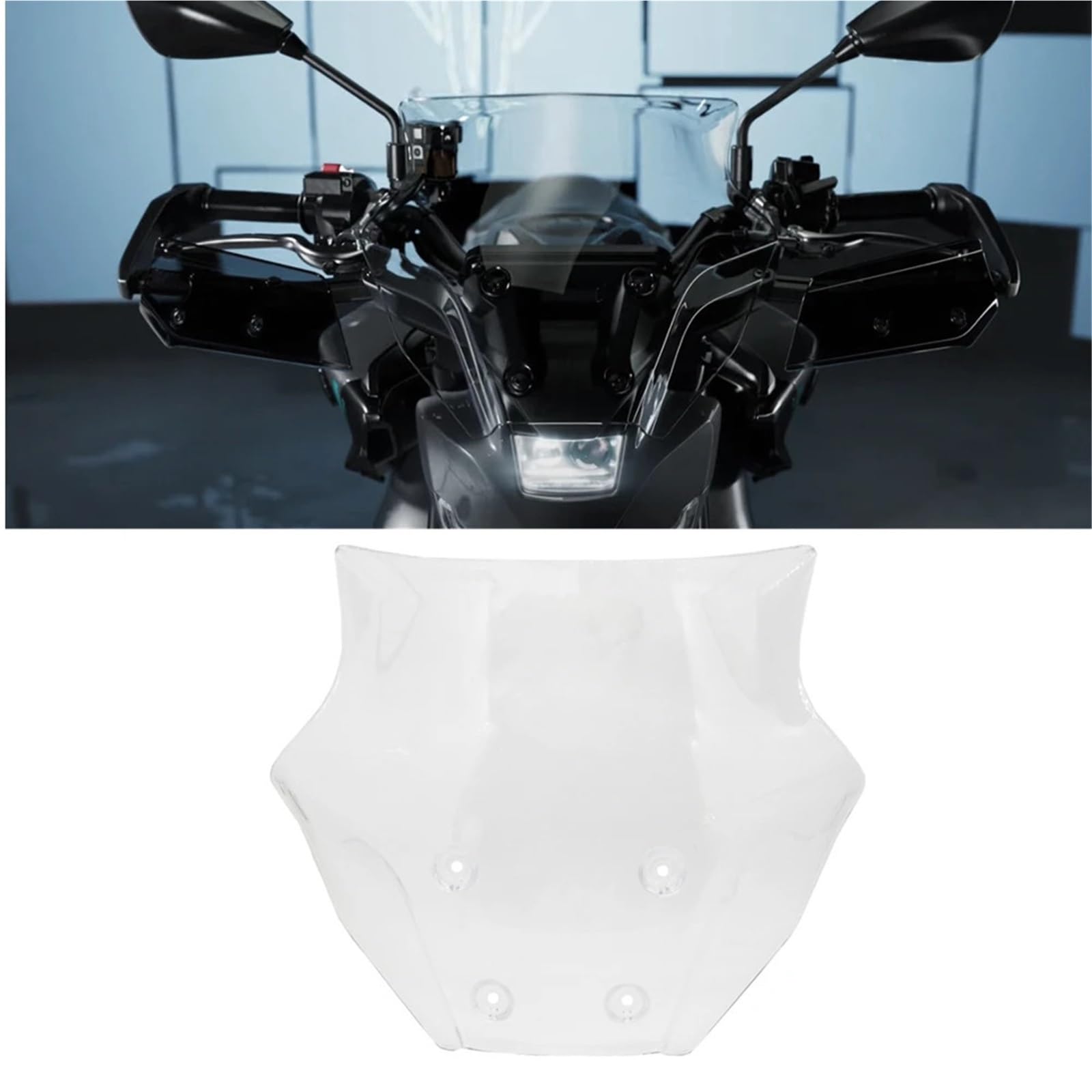 powietrzadeflektor Owiewka szyby przedniej, osłona szyby przedniej pasująca do akcesoriów motocyklowych YAMAHA MT-09 MT09 MT 09 MT09 2024 Przednia szyba motocyklowa(Gray)