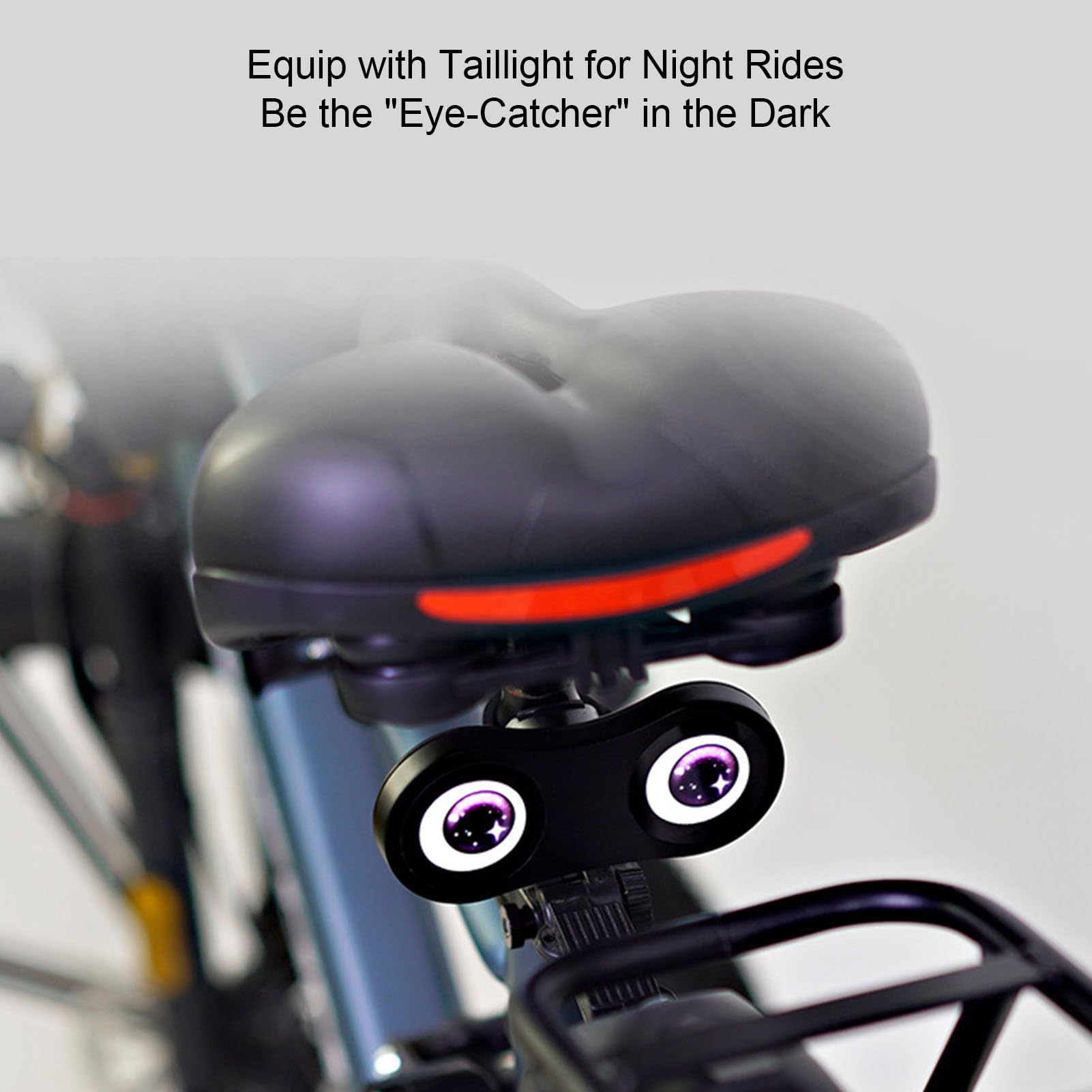 CCYLEZ Fanale Posteriore per Bici con Rilevamento Intelligente dei Freni | Fanale Posteriore GIF con Bulbo Oculare Dinamico Ricaricabile, Doppio Display HD da 1,9 Pollici per la Guida Notturna