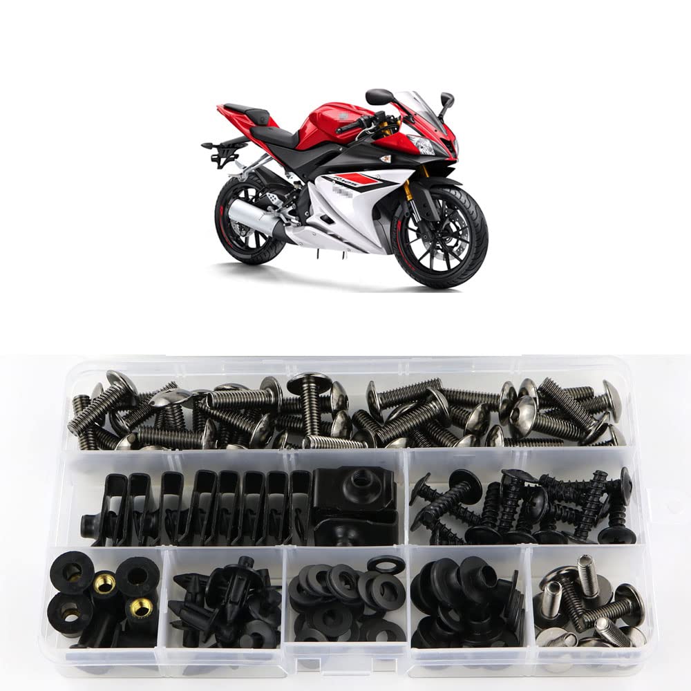 Xitomer Aftermarket Komplette Sets Verkleidungsschrauben-Kits, passend für YZF R125 2008–2018, Montagesets Unterlegscheiben, Muttern, Befestigungen, Clips, Ösen (Titan)