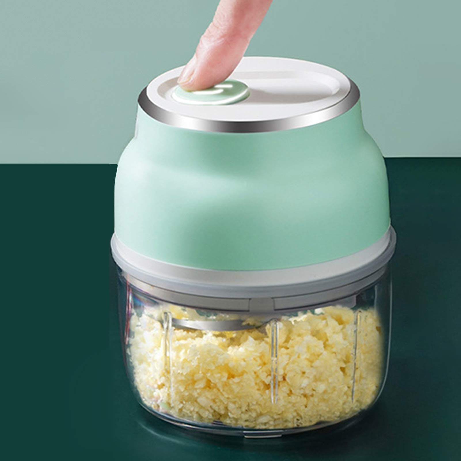 Mini picadora de ajo eléctrica con carga USB, portátil, para verduras, frutas, carne