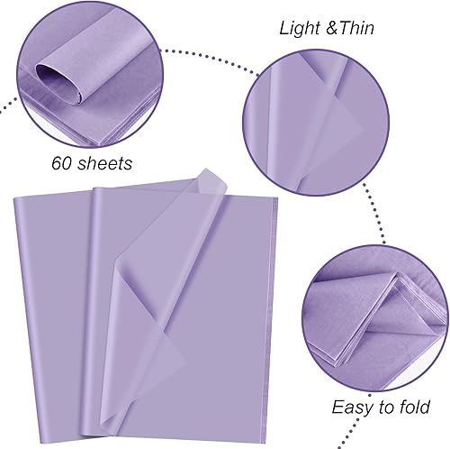 Miniatura 10 de CHRORINE 60 hojas de papel de seda amarillo, papel de seda de Acción de Gracias, papel de seda para envolver regalos, a granel para manualidades,