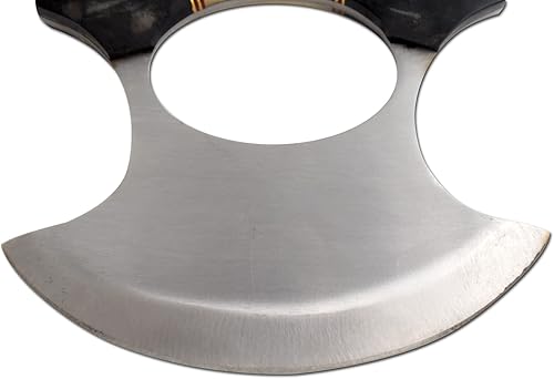 Miniatura 4 de Wild Turkey Handmade Chef Kitchen Alaskan Ulu knife Crescent Blade Bone Handle (BNHR)