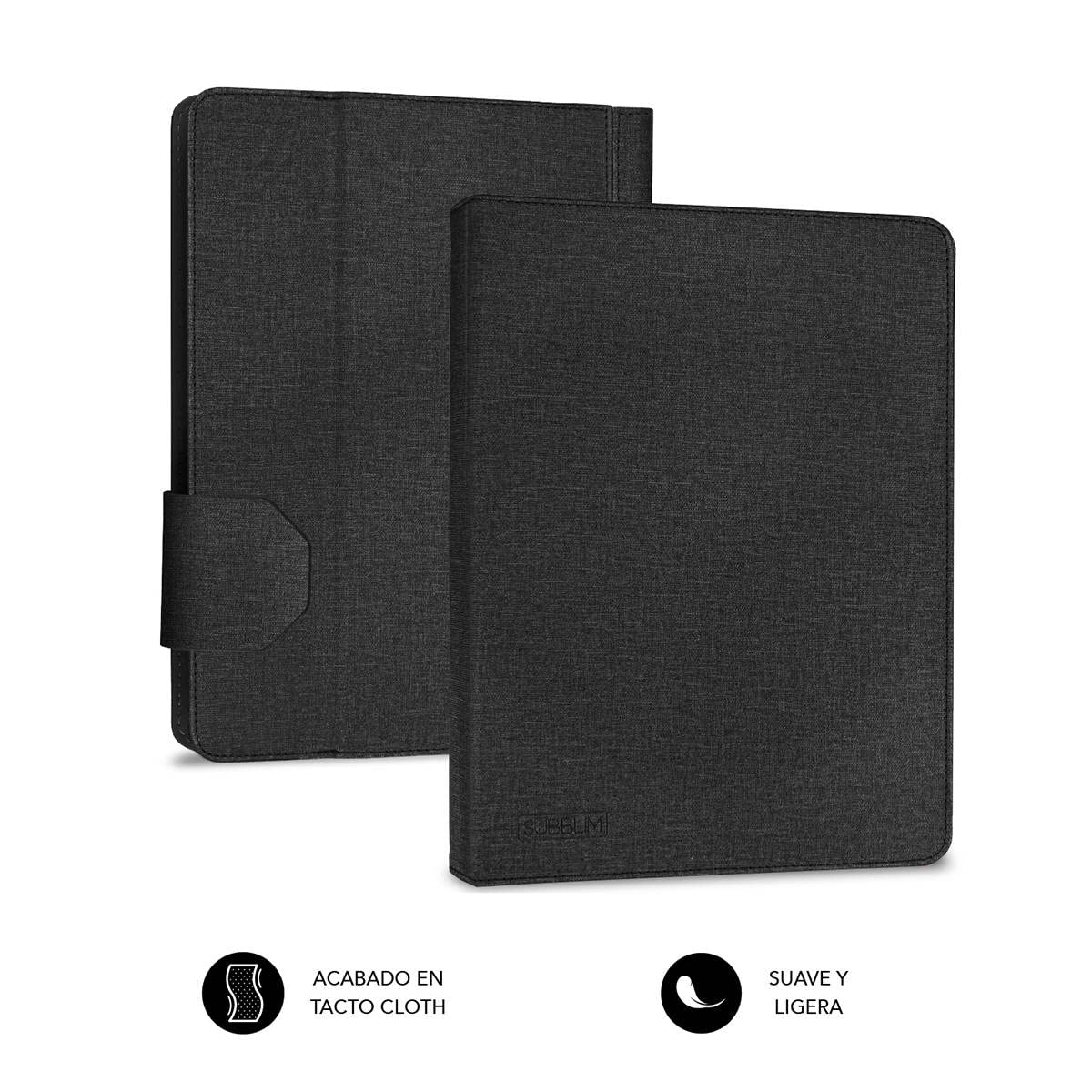 Custodia per Tablet 7 Pollici con Tastiera Micro Usb, nero-azzurra Inter