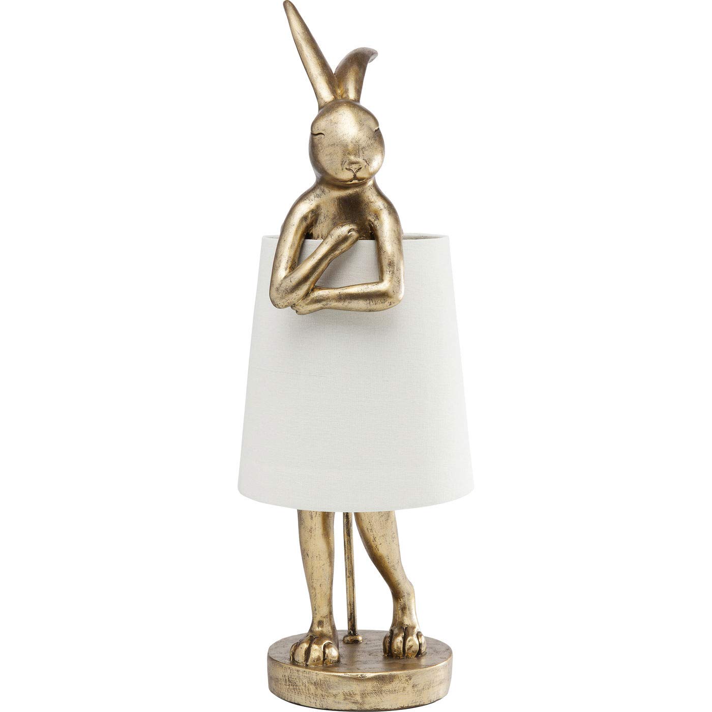 Kare Design Lámpara de mesa Animal, conejo, oro/blanco, 68cm, decoración