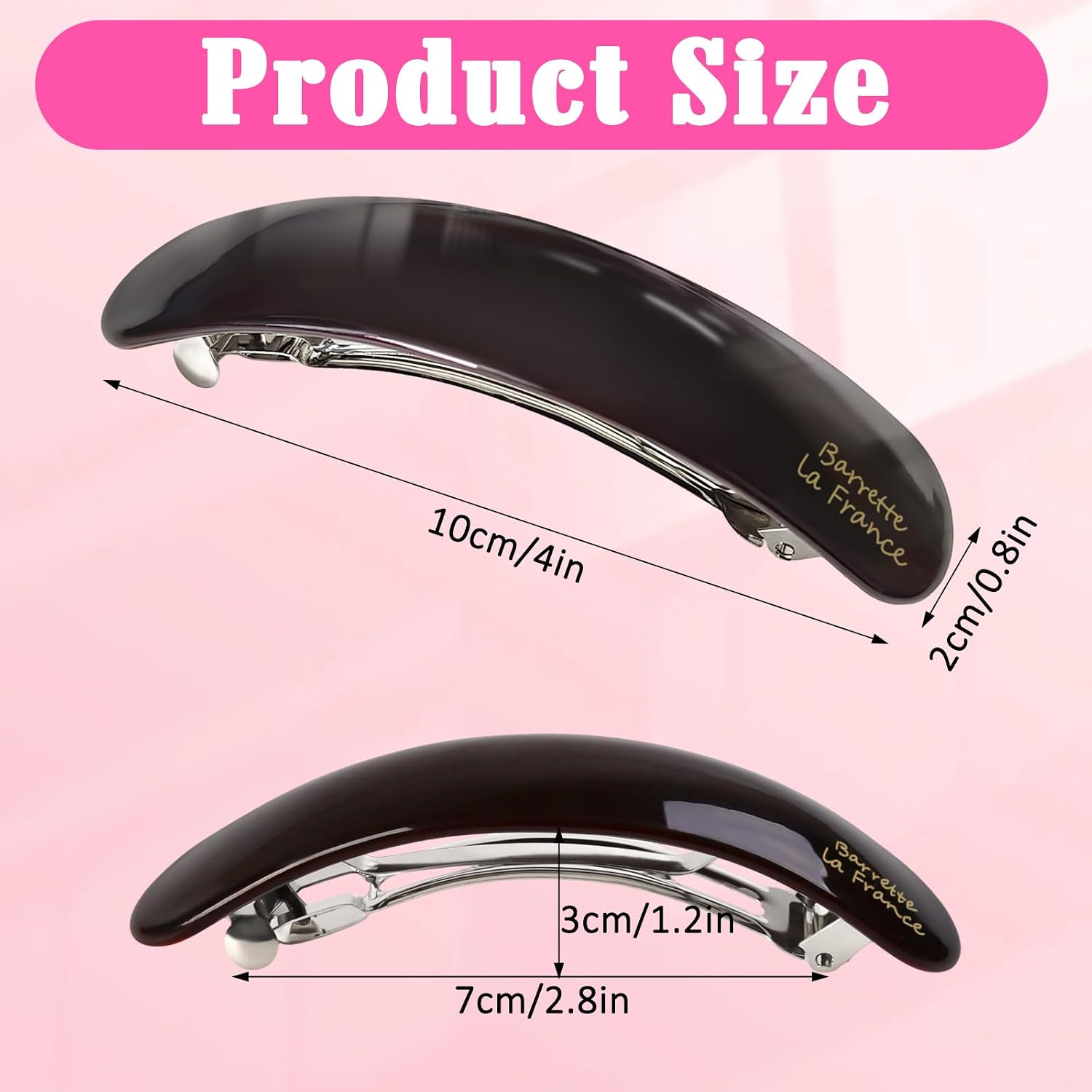 French Oval Barrette Hair Clips Large Arc-shaped Adjustable Hair Clip Barrette for Women No Slip and Durable Styling Hair Accessories for Women Automatic Clasp
