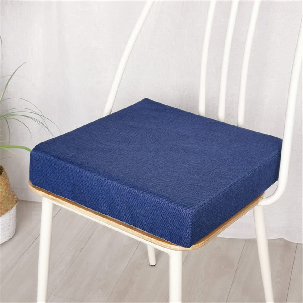 Galette de chaise en mousse à mémoire de forme haute densité bleu foncé