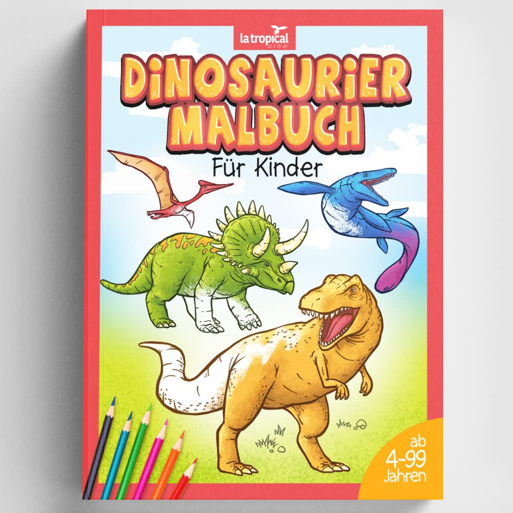 Dinosaurier Malbuch für Kinder: Mein tolles Dino Buch zum Ausmalen mit spannenden Fakten und Hintergrundwissen. Dino-Motive für Jungen und Mädchen ab 4 Jahren, die Spaß am Malen haben.