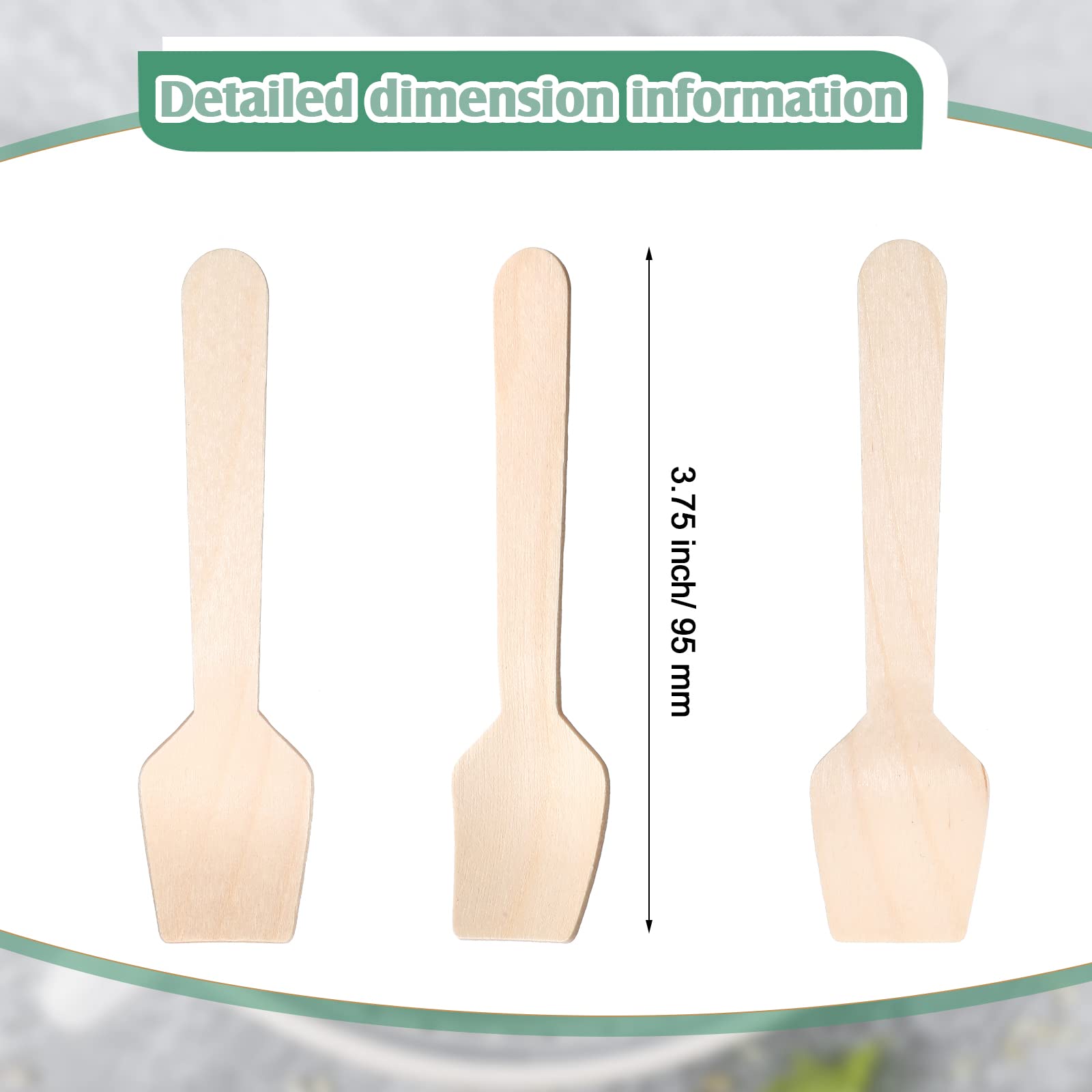 Lot de 1500 mini cuillères en bois jetables de 10,2 cm pour fête d'anniversaire, mariage, crème glacée, yaourt, gâteau, dessert