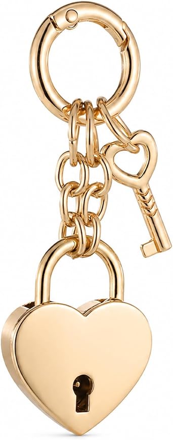 Tucnoeu Heart Padlock Bag Charms - Heart Shaped Keychain Accessories for Women - Handbags Fashion Accessories