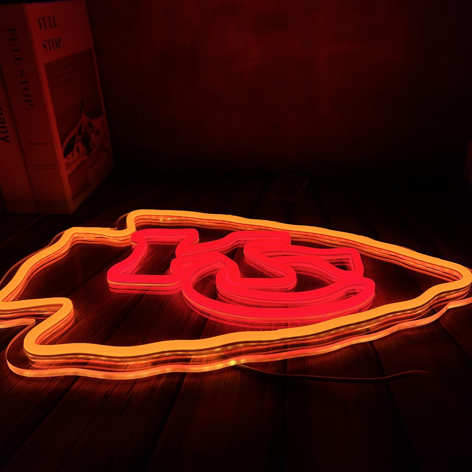 Neonschild mit Fußball-Rugby-Sport-Team, geeignet für Chiefs, KC-Logo, Neonschild für Wanddekoration, USB-betrieben, dimmbar, LED-Schilder für Schlafzimmer, Herren, Höhle, Zuhause, Bar, Dekoration