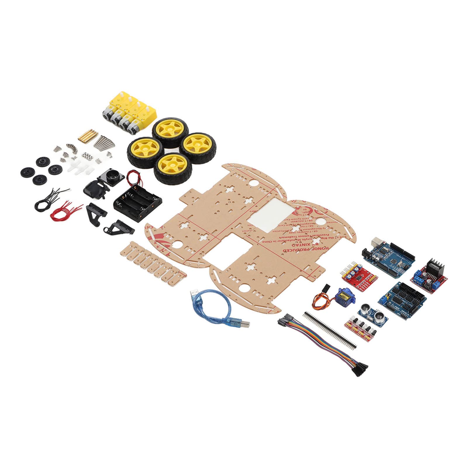 Kit Telaio per Auto Robot Intelligente Set Completo per Appassionati di Fai da Te con Componenti Eccellenti e Design Intuitivo