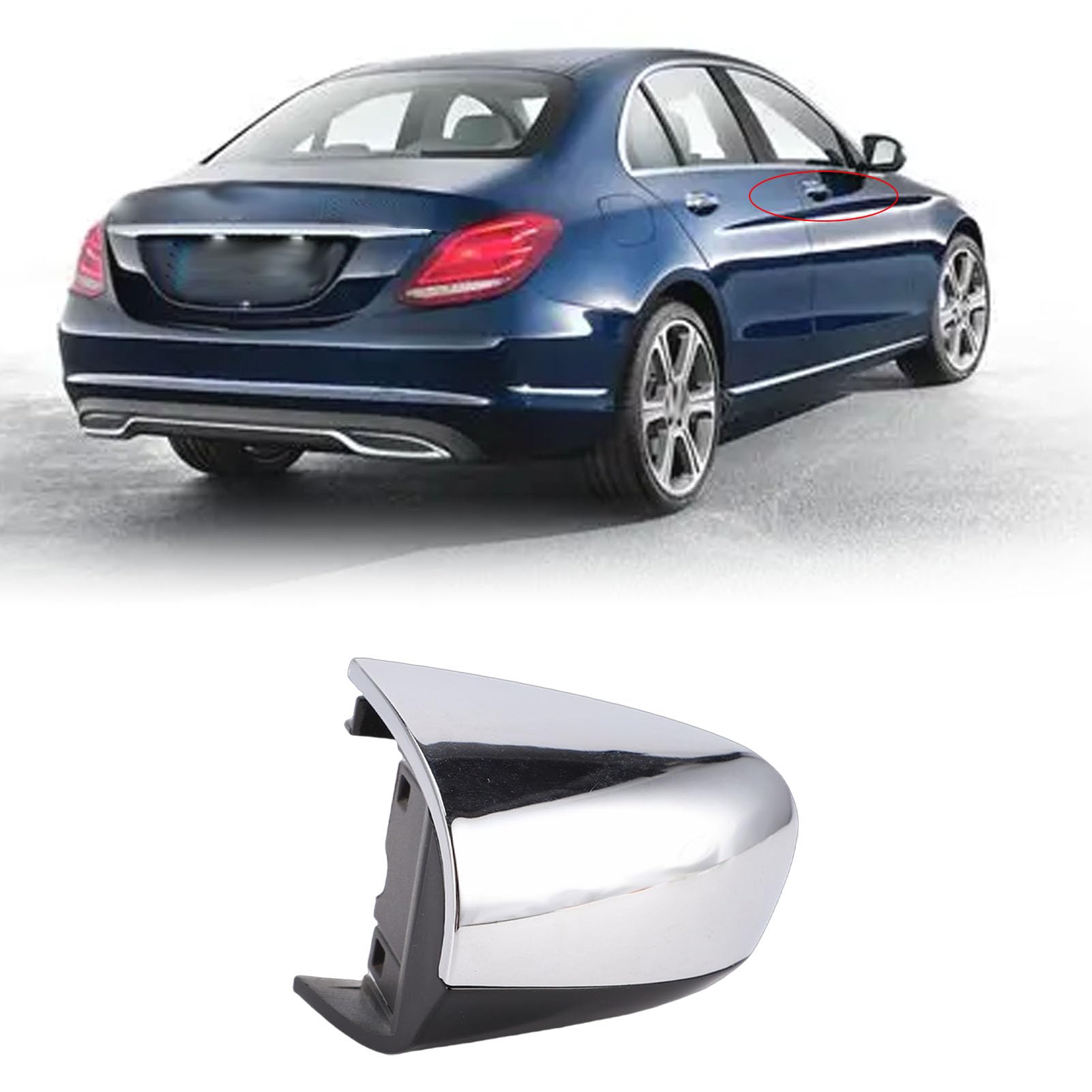 OEM A0997661700 przednia lewa klamka klamki pokrywa pokrywy pokrywy pokrywy plastikowej wymiany dla Mercedes C klasa W205 E klasa W213 osłona klamki (czarna)