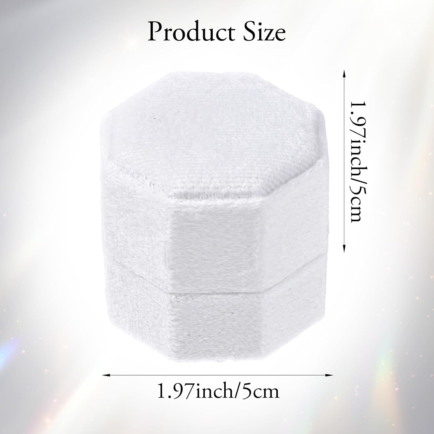 Xinjoduz White Velvet Jewelry Ring Box 3 Slots Octagon Engagement Ring Holder Vintage Octagon Premium Jewelry Display Holder Gift Box with Detachable Lid for Proposal & Wedding Keepsake image 2