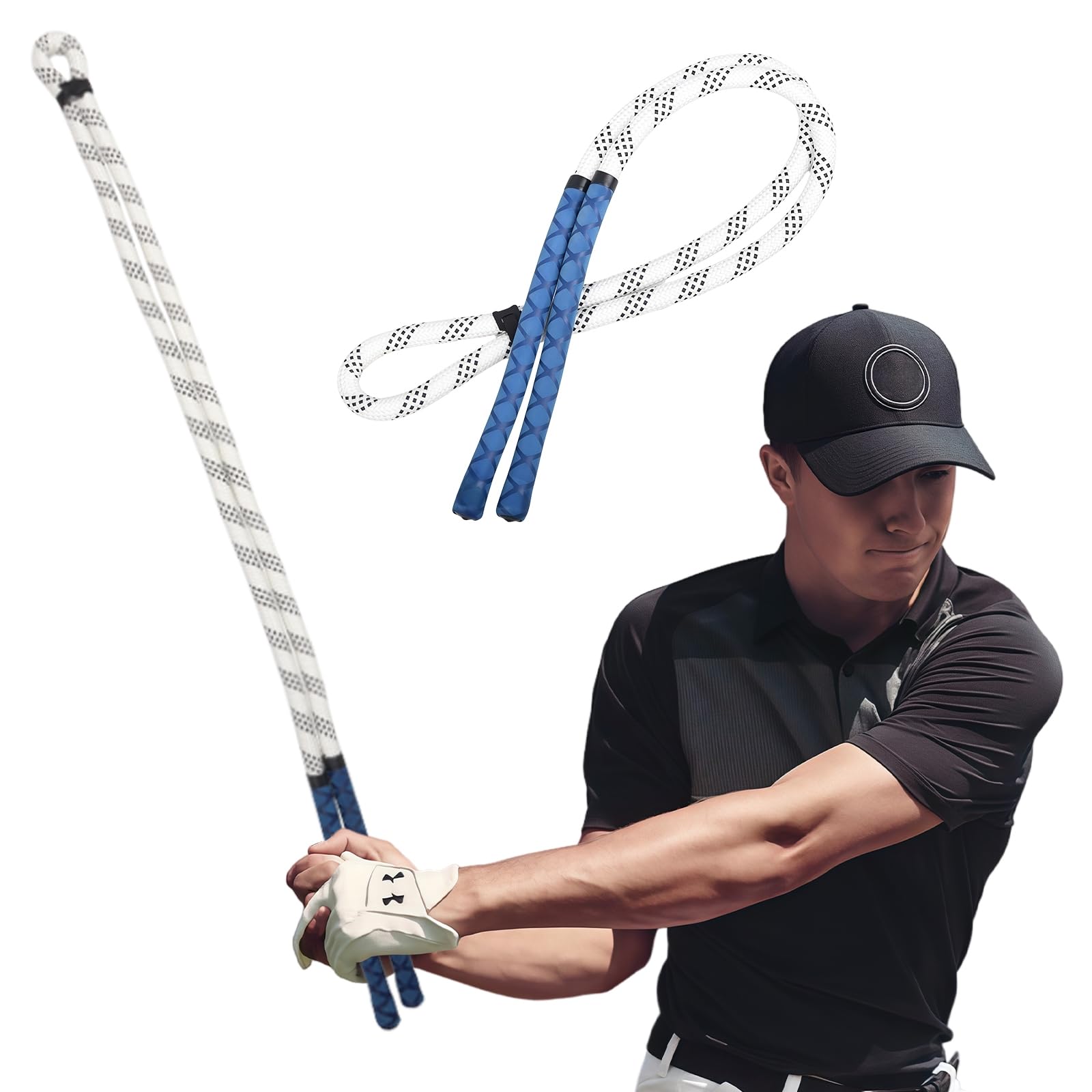 FANGCCC Golf Swing Trainer, Golf Rope Swing Training Aid for Tempo, Warm-Up & Strength Control, Portable Golf Training Aid to Improve Swing Speed, Rhythm and Muscle Memory