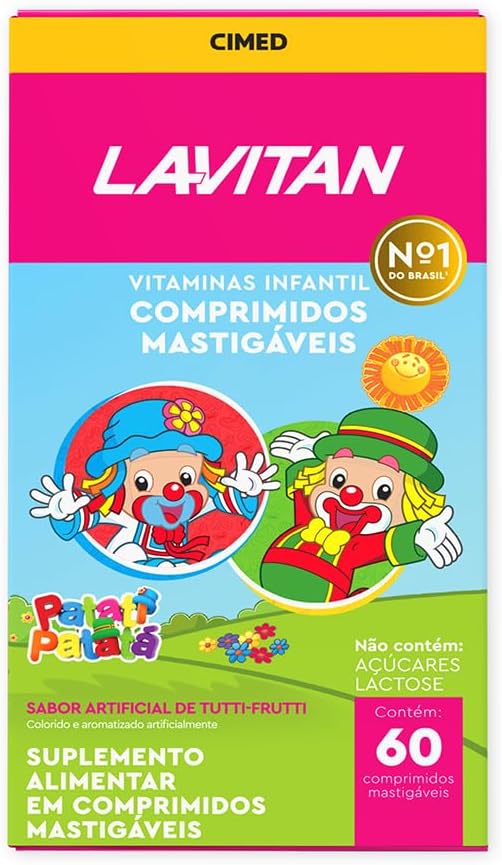 LAVITAN Vitamina Infantil Mastigável Tutti Frutti Rosa Lavitan 60 Cápsulas