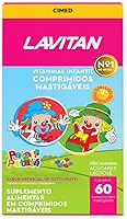 Vitamina Infantil Mastigável Tutti Frutti, rosa, Lavitan, 60 cápsulas