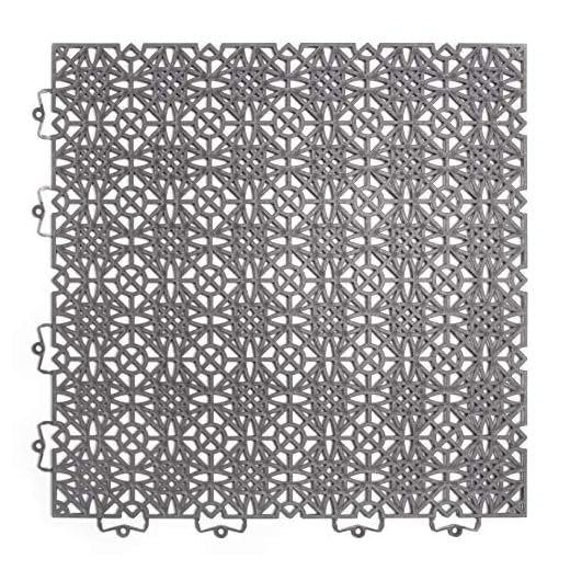 Andiamo 202403 - Set de baldosas de plástico para suelo, 38 x 38 cm, 7 unidades, 1 m², color verde