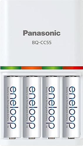 Miniatura 3 de Panasonic BQ-CC55SBA - Batería recargable individual avanzada eneloop de 3 horas de carga rápida y Panasonic BK-3MCCA4BA eneloop AA 2100 ciclo Ni-MH
