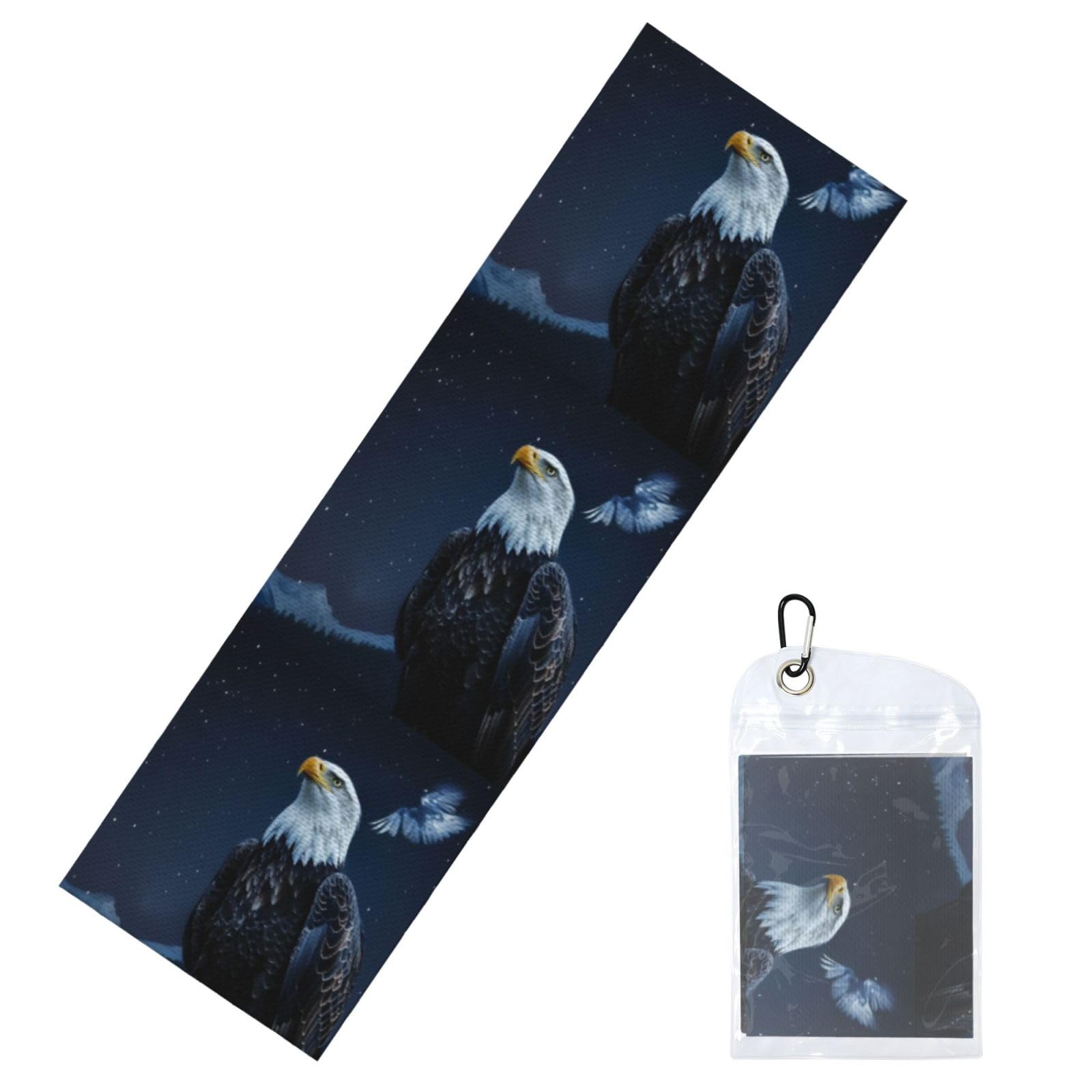 HGIUYDRD Bird Under the Stars Print Cooling Sports Towel with PVC Carry Bag for Gym, Beach, Golf and World Cup Events