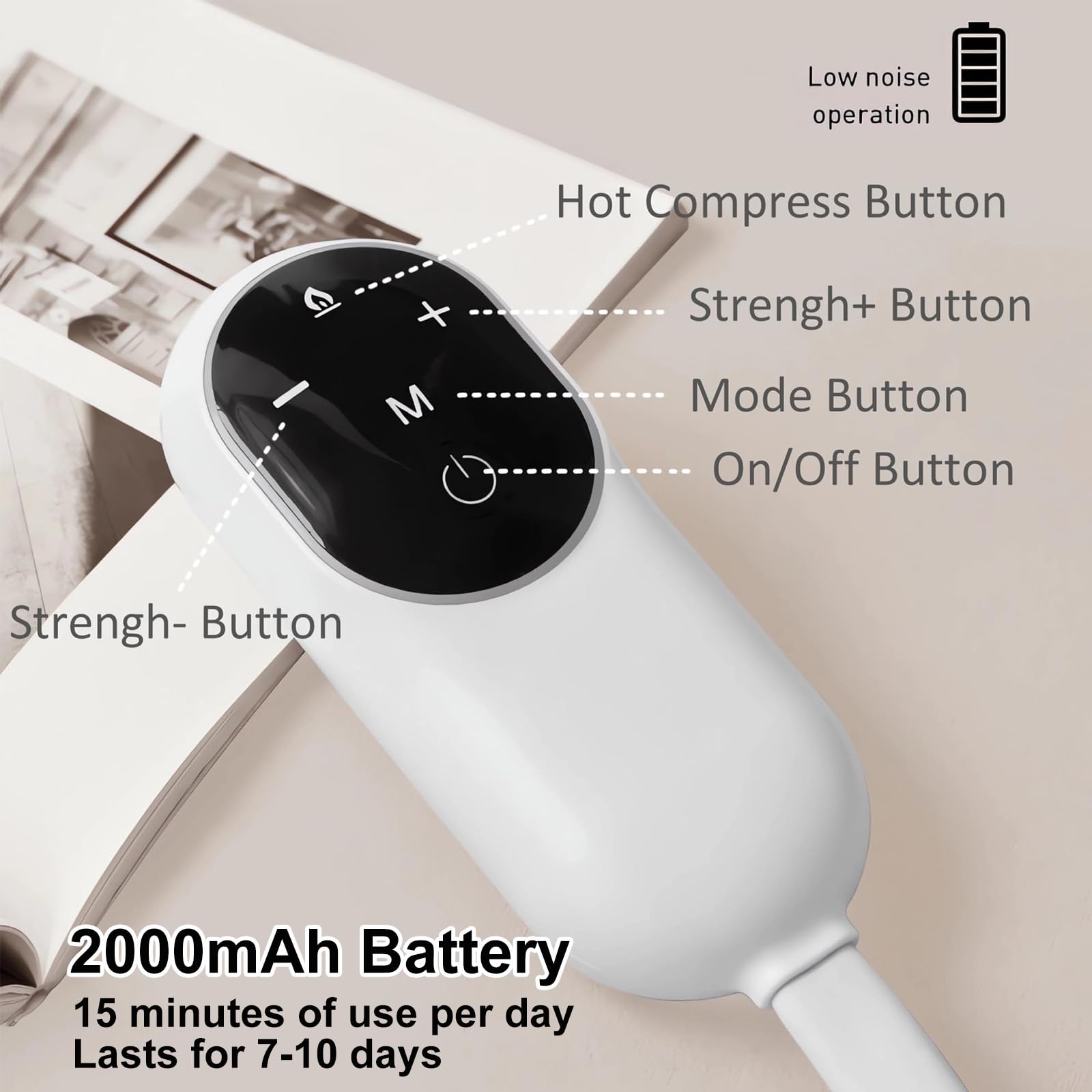Kopfmassage Elektrisch mit 6 Zonen Luftkissenmassage, Kopfmassagegerät mit 4 Massagemodi, Kopfhaut Massagegerät, Kopf Massage, Massager mit 3 Temperaturstufen für Entspannung