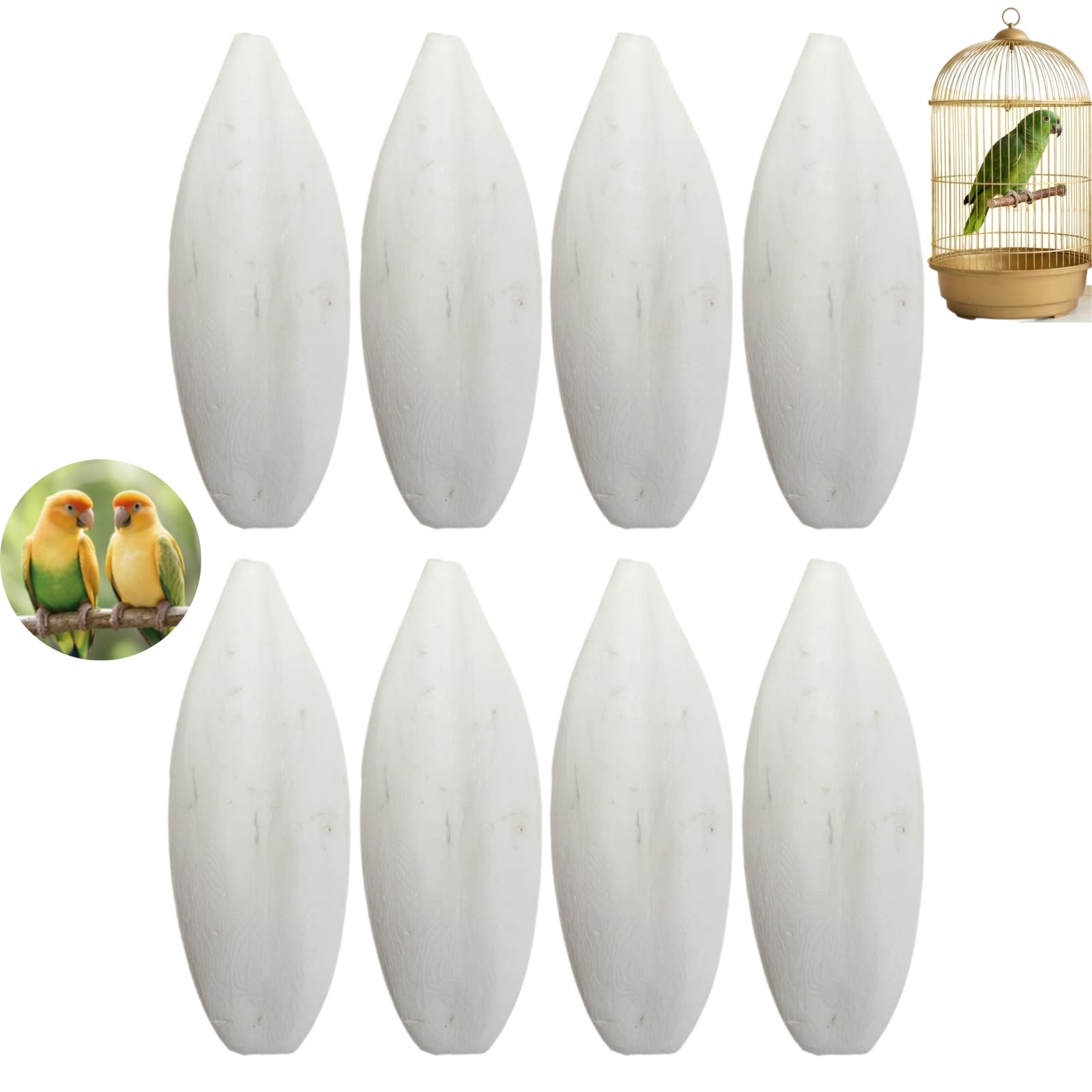 8PCS Cuttlefish Bone(8-10cm),Natural Cuttlefish Bone for Birds & Tortoises