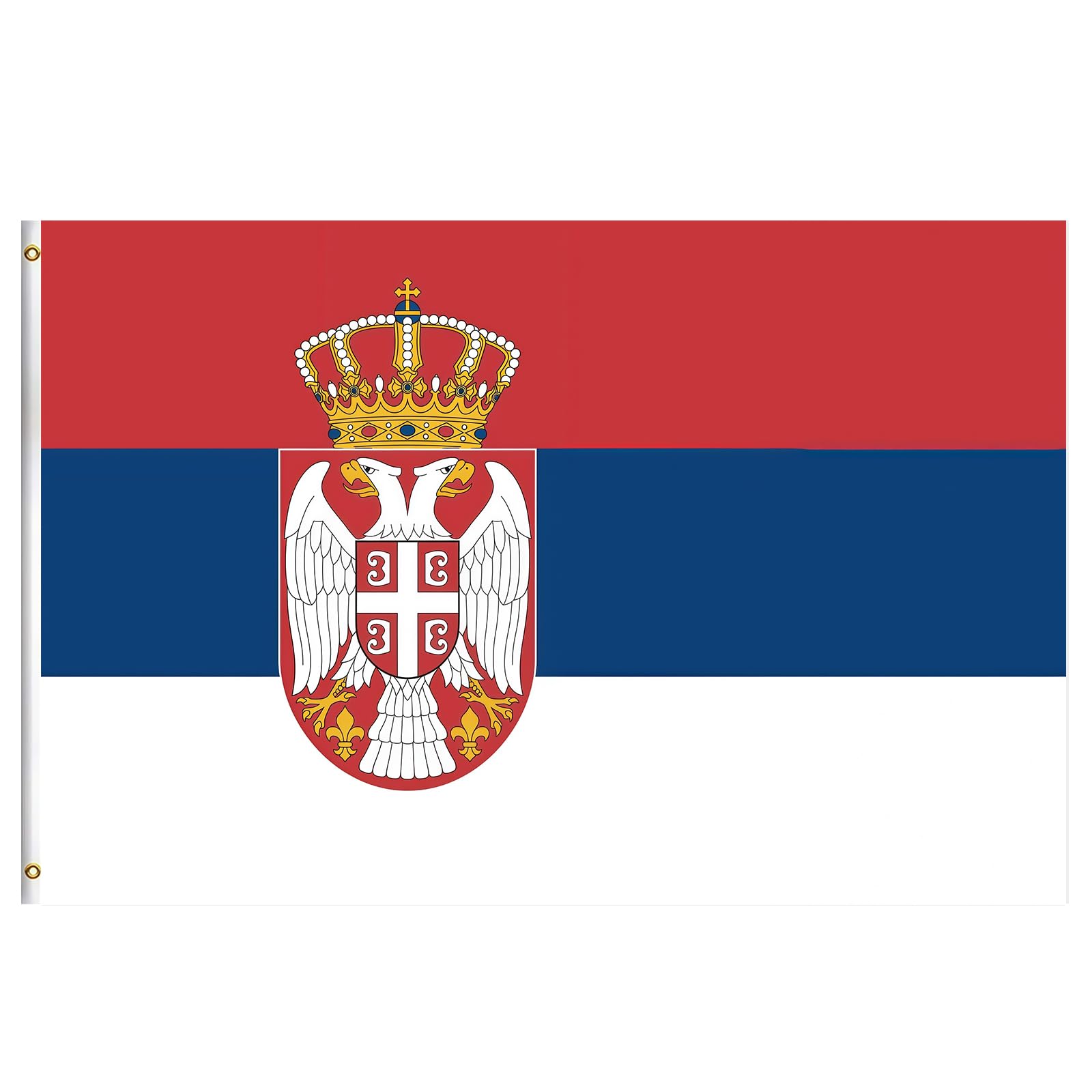 Serbia Flag 5ft x 3ft for World Cup 2026, Large Serbian Flag with Metal Eyelets, Polyester Supporter Flag for World Cup Football Bar Club Garden Street Indoor Outdoor Party Decorations โ image 1