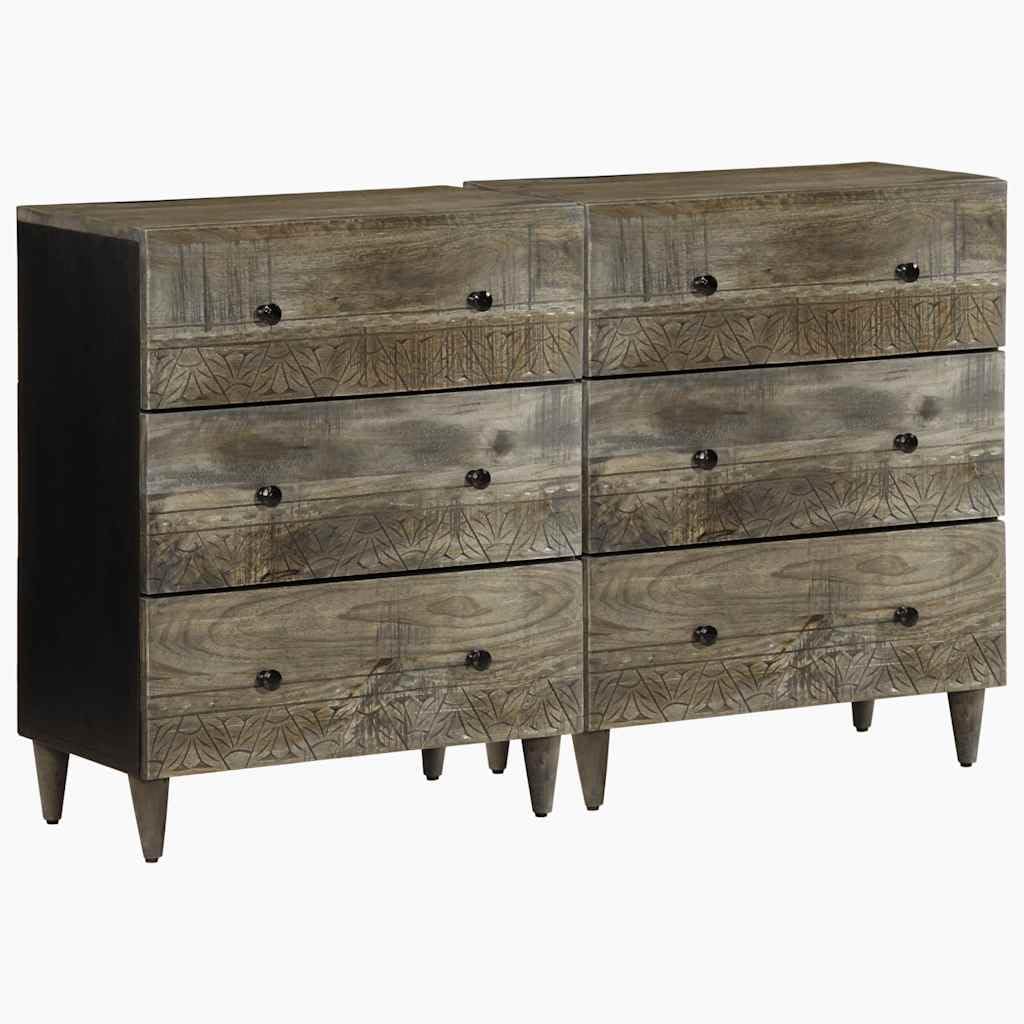 Aparadores de madera maciza 60x33,5x75 cm gris claro para pasillo y oficina