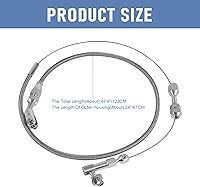 Vista 5 de Kit de cable de acelerador trenzado de acero inoxidable de 24 pulgadas con cubierta de bloqueo, con ajuste de aluminio y casquillo, cables