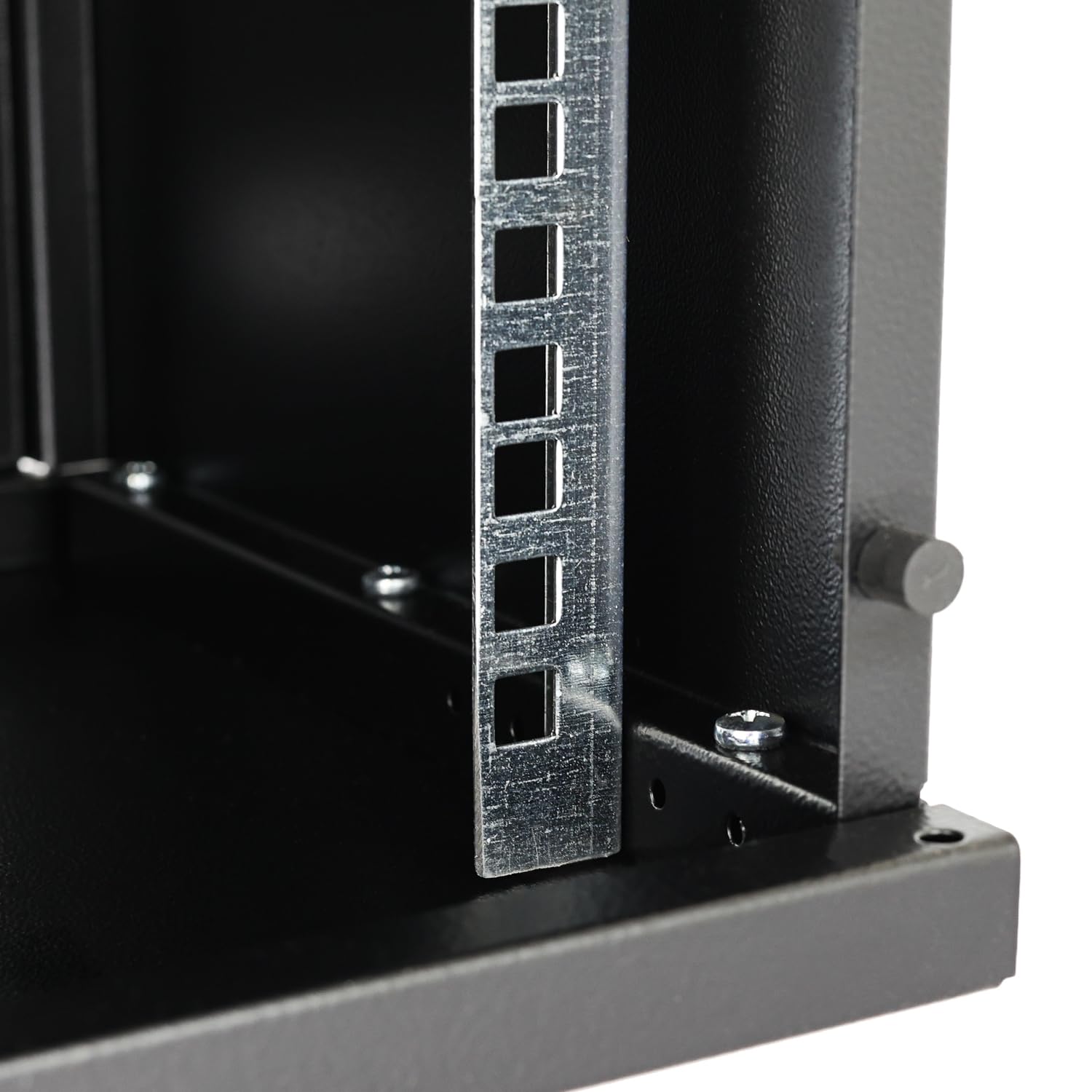 HMF 63409-02 Netzwerkschrank, Serverschrank 10 Zoll | 9 HE | 300 mm Tiefe | Voll montiert | Glastür | Schwarz