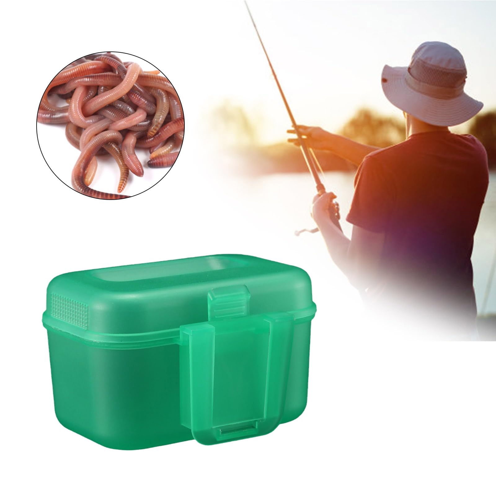 QIEIEI Portable Live Baits Container Breathable Fishing Live Baits Box Light Weight Live Baits Holder for Fishing