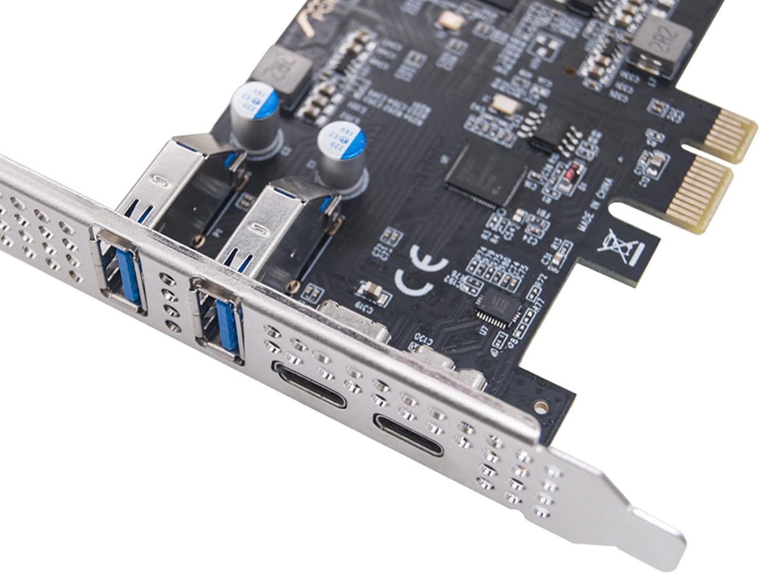 PCIE to 4 Port Type C Type E 19Pin USB Host Controller